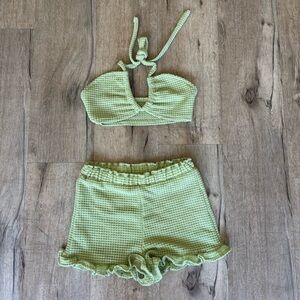 SHEIN Light Green Textured Set